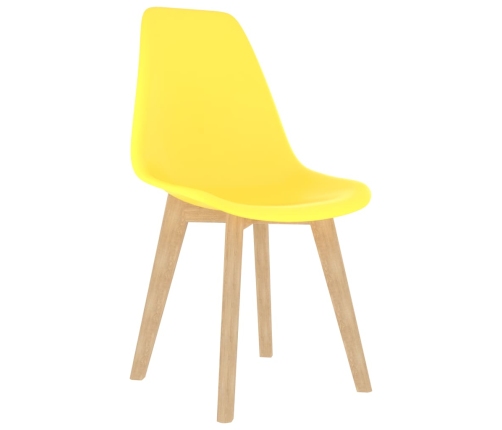 vidaXL virtuves krēsli, 6 gab., dzeltena plastmasa
