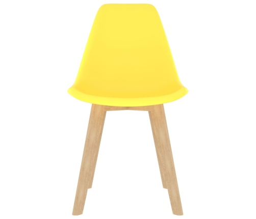 vidaXL virtuves krēsli, 6 gab., dzeltena plastmasa