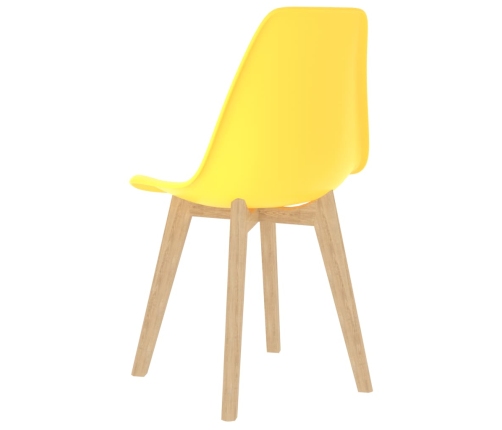vidaXL virtuves krēsli, 6 gab., dzeltena plastmasa
