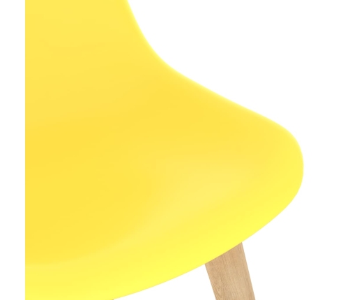 vidaXL virtuves krēsli, 6 gab., dzeltena plastmasa