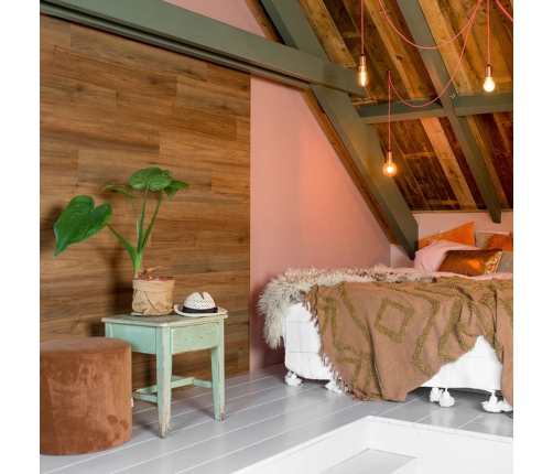 Wallart Sienas Dēļi, Ozolkoka Imitācija, Senatnīgi Brūni