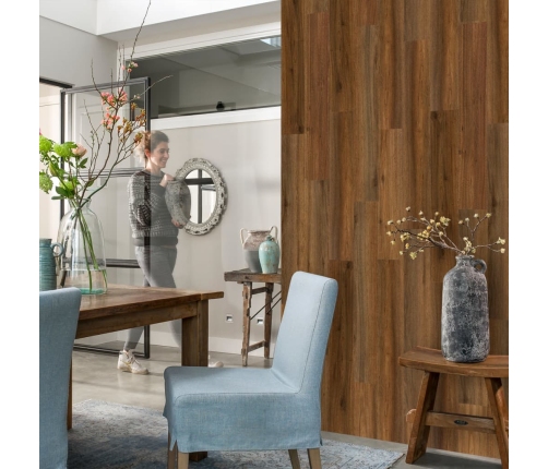 Wallart Sienas Dēļi, Ozolkoka Imitācija, Senatnīgi Brūni