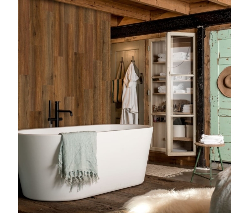 Wallart Sienas Dēļi, Ozolkoka Imitācija, Senatnīgi Brūni