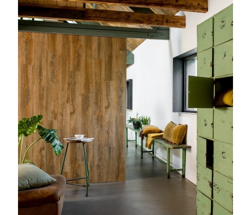 WallArt sienas dēļi, ozolkoka imitācija, senatnīgi brūni