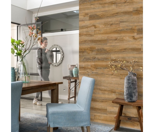 WallArt sienas dēļi, ozolkoka imitācija, senatnīgi brūni