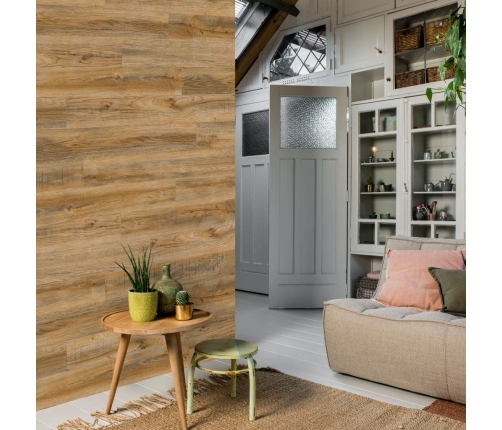 WallArt sienas dēļi, ozolkoka imitācija, senatnīgi brūni