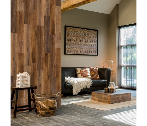 WallArt sienas dēļi, ozolkoka imitācija, sarkanbrūni