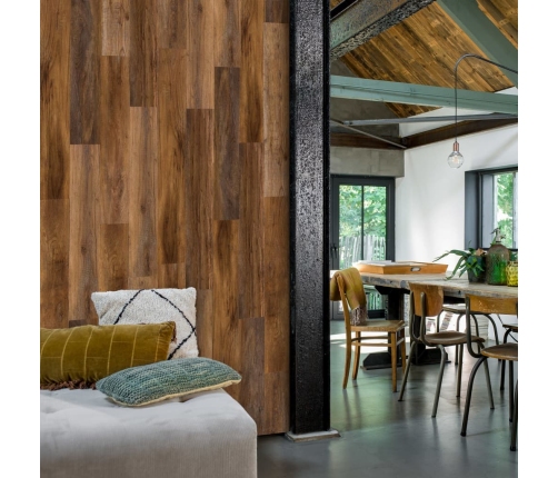 WallArt sienas dēļi, ozolkoka imitācija, sarkanbrūni