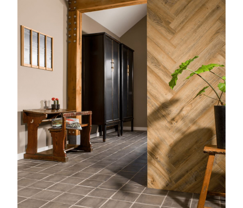 WallArt sienas dēļi, ozolkoka imitācija, senatnīgi brūni