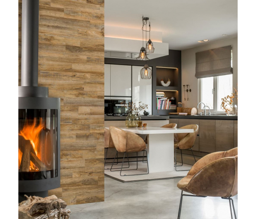 WallArt sienas dēļi, ozolkoka imitācija, senatnīgi brūni