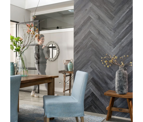 WallArt sienas dēļi, ozolkoka imitācija, pelnu pelēki