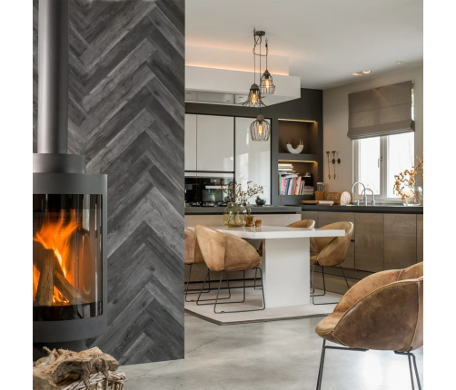 WallArt sienas dēļi, ozolkoka imitācija, pelnu pelēki