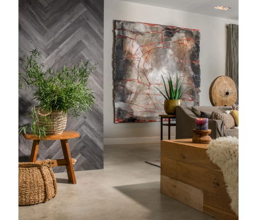 WallArt sienas dēļi, ozolkoka imitācija, pelnu pelēki