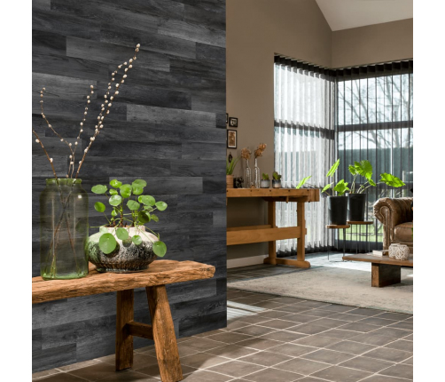 WallArt sienas dēļi, ozolkoka imitācija, pelnu pelēki