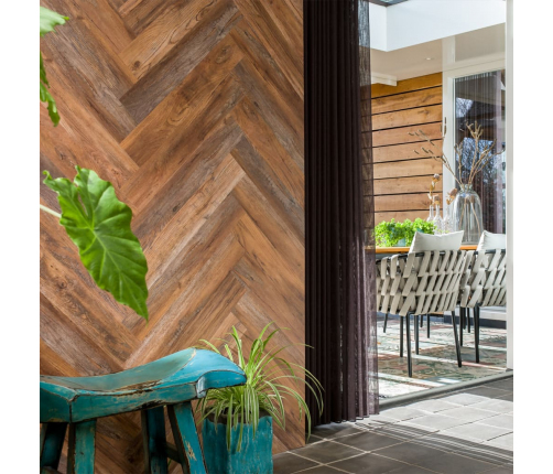 WallArt sienas dēļi, ozolkoka imitācija, sarkanbrūni