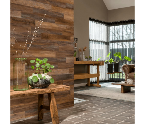 WallArt sienas dēļi, ozolkoka imitācija, sarkanbrūni