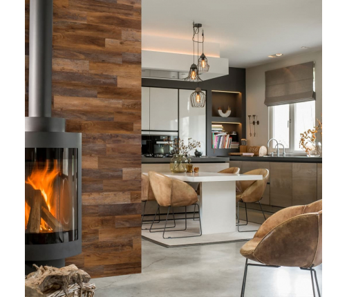 WallArt sienas dēļi, ozolkoka imitācija, sarkanbrūni