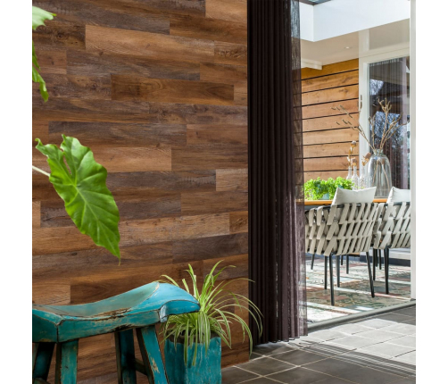 WallArt sienas dēļi, ozolkoka imitācija, sarkanbrūni