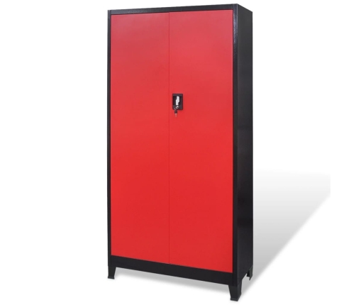 Instrumentu Skapis Ar Atvilktnēm, 90X40X180 Cm, Sarkans, Melns Vidaxl