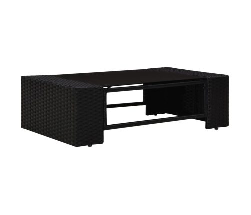 vidaXL 10-daļīgs dārza atpūtas mēbeļu komplekts, PE rotangpalma, melns