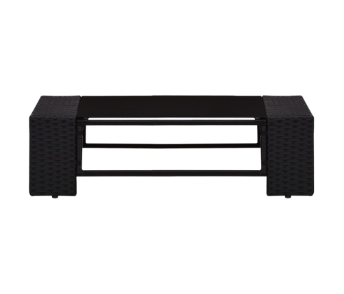 vidaXL 10-daļīgs dārza atpūtas mēbeļu komplekts, PE rotangpalma, melns