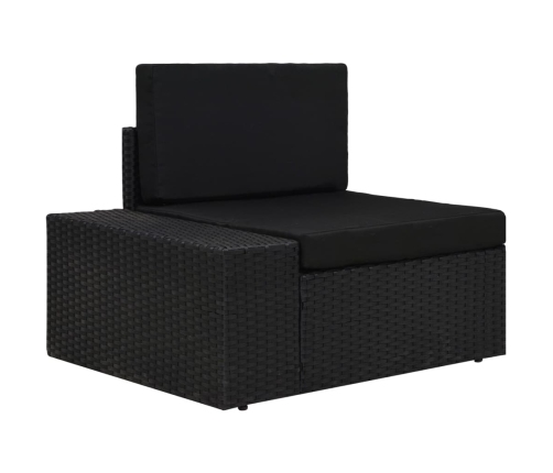 vidaXL 10-daļīgs dārza atpūtas mēbeļu komplekts, PE rotangpalma, melns