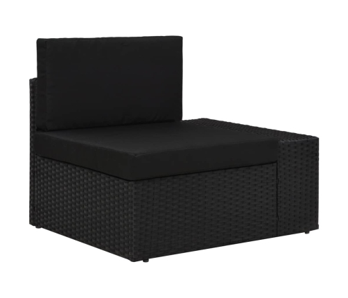 vidaXL 10-daļīgs dārza atpūtas mēbeļu komplekts, PE rotangpalma, melns