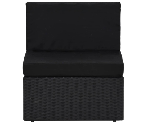 vidaXL 10-daļīgs dārza atpūtas mēbeļu komplekts, PE rotangpalma, melns