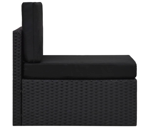 vidaXL 10-daļīgs dārza atpūtas mēbeļu komplekts, PE rotangpalma, melns