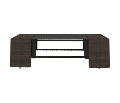 10-Daļīgs Dārza Atpūtas Mēbeļu Komplekts, Brūna Pe Rotangpalma Vidaxl