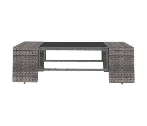 10-Daļīgs Dārza Atpūtas Mēbeļu Komplekts, Pelēka Pe Rotangpalma Vidaxl