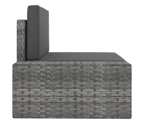 10-Daļīgs Dārza Atpūtas Mēbeļu Komplekts, Pelēka Pe Rotangpalma Vidaxl