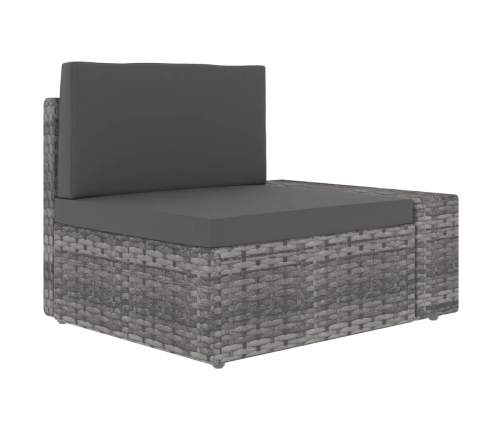 10-Daļīgs Dārza Atpūtas Mēbeļu Komplekts, Pelēka Pe Rotangpalma Vidaxl