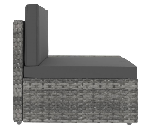 10-Daļīgs Dārza Atpūtas Mēbeļu Komplekts, Pelēka Pe Rotangpalma Vidaxl