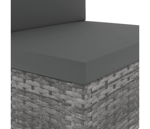 10-Daļīgs Dārza Mēbeļu Komplekts, Pelēka Pe Rotangpalma  Vidaxl