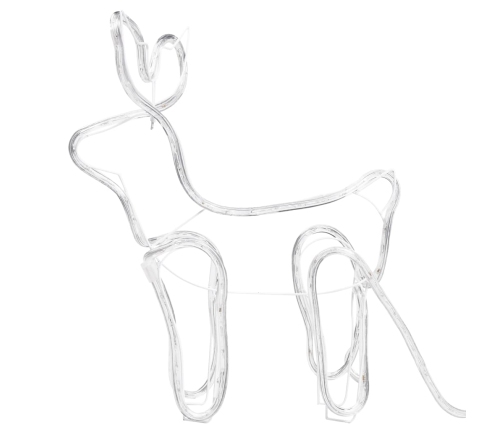 vidaXL Ziemassvētku dekorācija, ziemeļbrieži un kamanas, 576 LED