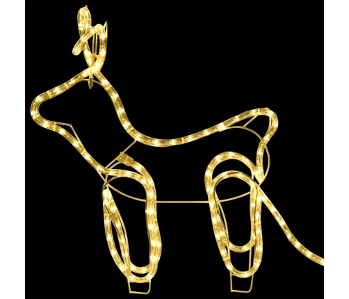 vidaXL Ziemassvētku dekorācija, ziemeļbrieži un kamanas, 576 LED