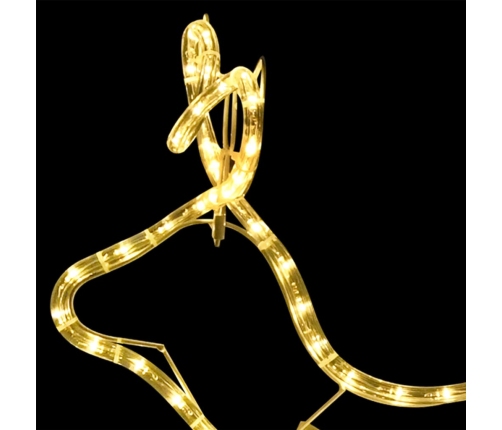 vidaXL Ziemassvētku dekorācija, ziemeļbrieži un kamanas, 576 LED