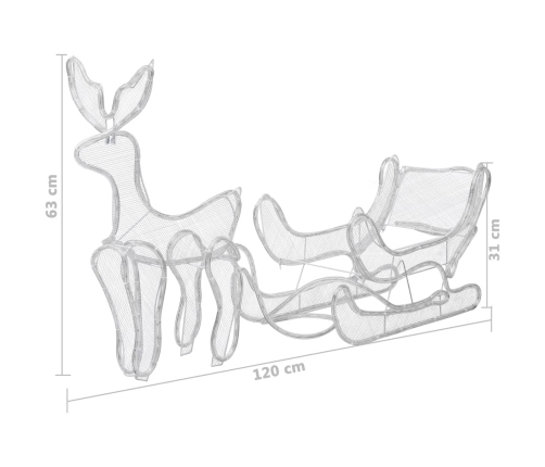 Ziemassvētku Dekors, Briedis Un Kamanas, Siets, 432 Led Vidaxl