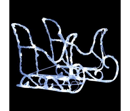 vidaXL Ziemassvētku dekorācija, ziemeļbrieži, kamanas, 160 LED, 130 cm