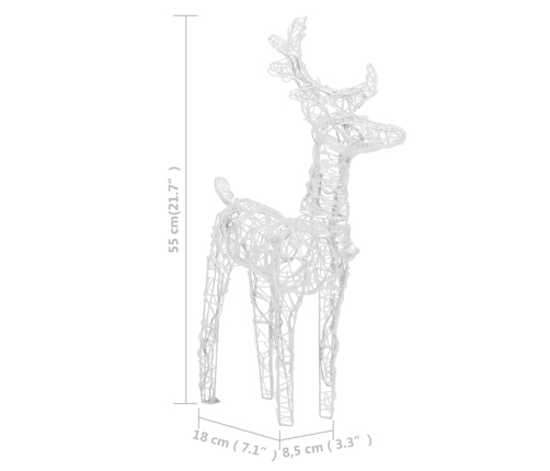 vidaXL Ziemassvētku dekorācija, ziemeļbrieži, kamanas, 160 LED, 130 cm