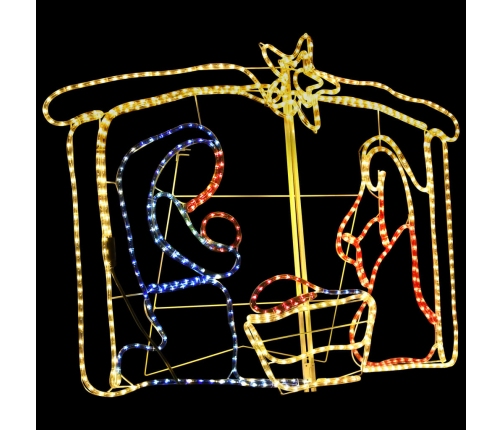 vidaXL Ziemassvētku dekorācija, Betlēmes ainiņa, 240 LED, 116x41x87 cm