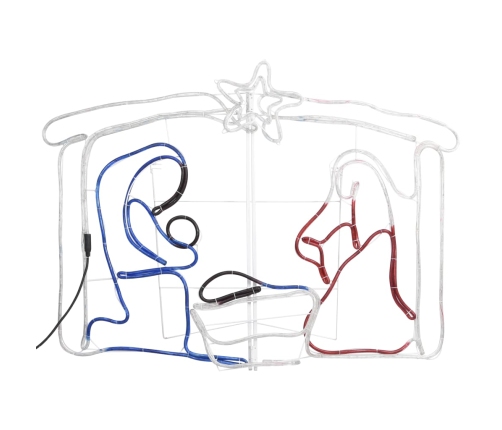 vidaXL Ziemassvētku dekorācija, Betlēmes ainiņa, 240 LED, 116x41x87 cm