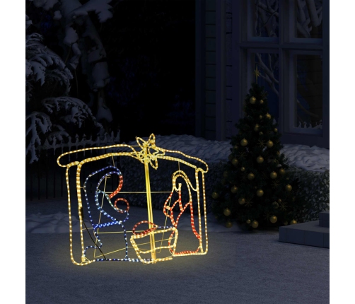 vidaXL Ziemassvētku dekorācija, Betlēmes ainiņa, 240 LED, 116x41x87 cm