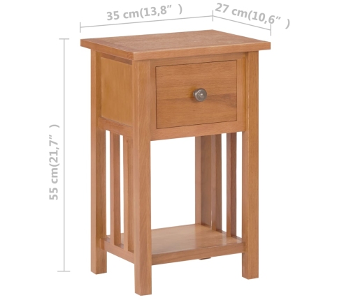 vidaXL žurnālgaldiņš ar atvilktni, 35x27x55 cm, ozola masīvkoks