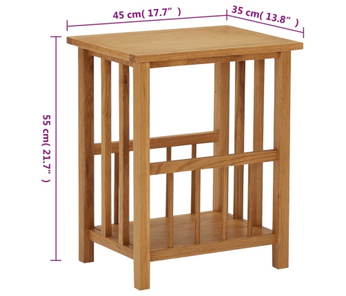vidaXL žurnālgaldiņš, 45x35x55 cm, ozola masīvkoks