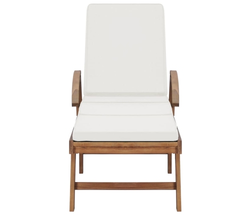 vidaXL sauļošanās zviļņi ar matračiem, 2 gab., masīvs tīkkoks