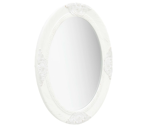 vidaXL baroka stila sienas spogulis, 50x70 cm, balts