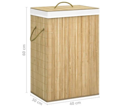 vidaXL veļas grozs ar 2 nodalījumiem, bambuss, 72 L