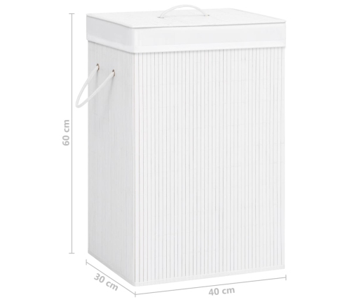 vidaXL veļas grozs ar 2 nodalījumiem, bambuss, balts, 72 L
